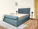 Swan Sleigh Chesterfield Upholstered Bed