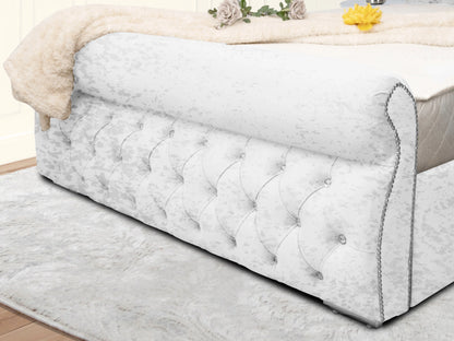 Swan Sleigh Chesterfield Upholstered Bed